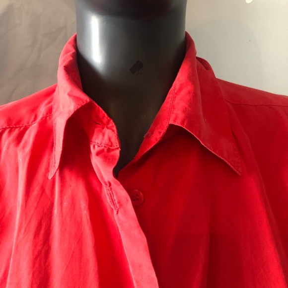 SILK RED blouse 1980’s - Picture 3 of 6